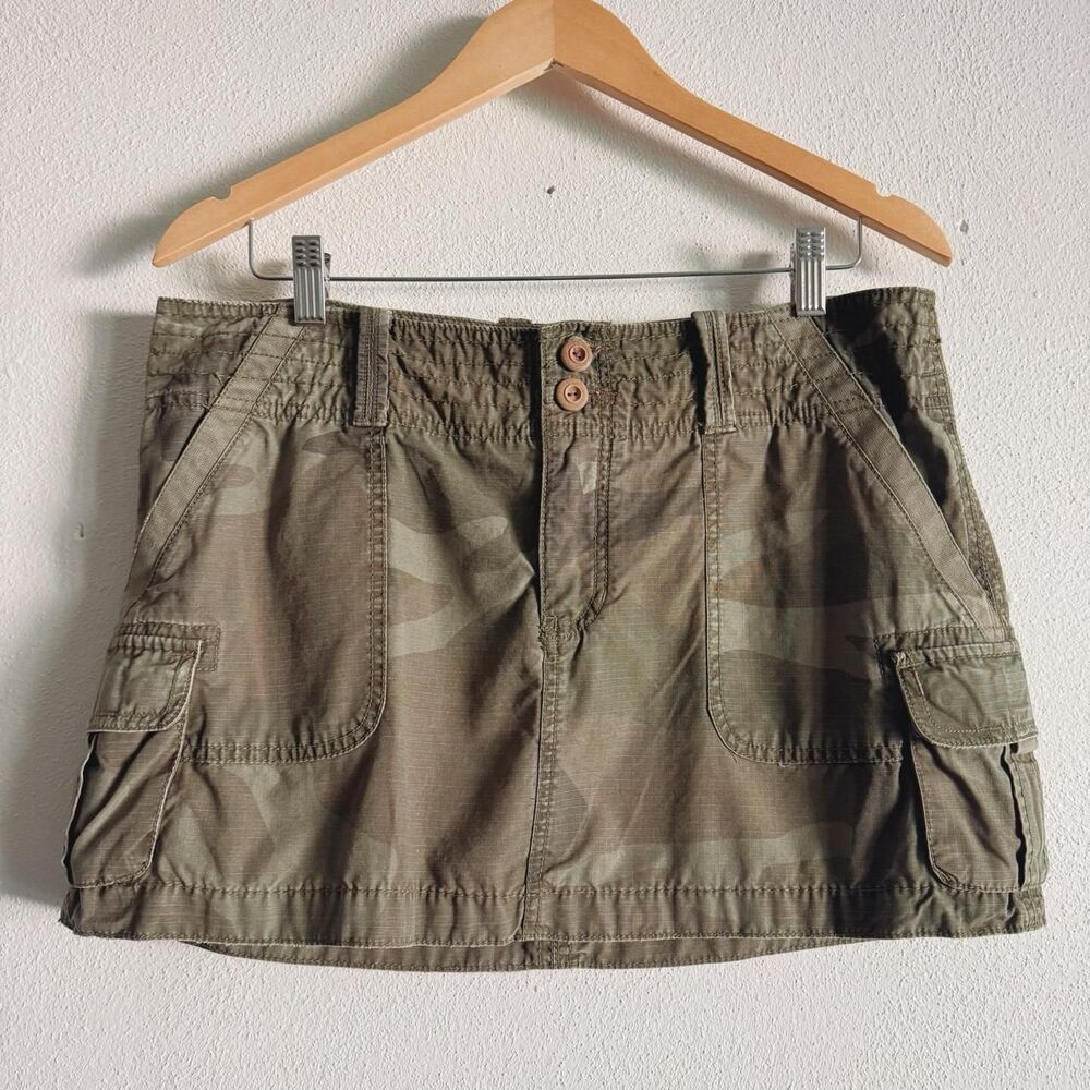 American-eagle Women's Khaki and Green Skirt